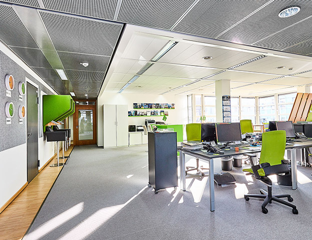 Alle Büroflächen im Deutsch-Japanischen Zentrum können flexibel eingeteilt werden.